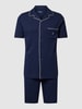 Polo Ralph Lauren Underwear Pyjama mit Reverskragen Modell 'JERSEY PIPING' Marine