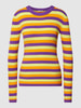 mbyM Strickpullover mit Streifenmuster Modell 'M-Turbanova' Lila