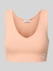 Calvin Klein Jeans Bralette mit Label-Patch und V-Ausschnitt Rosa