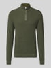 MCNEAL Strickpullover mit Stehkragen Khaki Melange