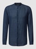 Selected Homme Regular fit linnen overhemd met maokraag, model 'KYLIAN' Marineblauw