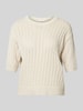 OPUS Sweter z dzianiny z rękawem o dł. 1/2 model ‘Punzi’ Szarobrązowy