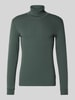 Marc O'Polo Shaped Fit Langarmshirt aus reiner Baumwolle mit Rollkragen Petrol