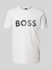 BOSS Green T-shirt met labelprint Lichtgrijs