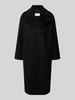 Milano Italy Relaxed Fit Mantel aus reiner Wolle mit 2-Knopfleiste Black