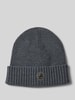 BOSS Beanie aus Schurwolle mit Label-Detail Modell 'Fati' Anthrazit