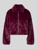 Only Regular Fit Webpelzjacke mit Umlegekragen Modell 'DANA' Bordeaux