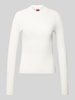 HUGO Gebreide pullover met structuurmotief, model 'Sarphammy' Offwhite