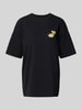 Review Oversized T-Shirt mit Motiv-Print Black