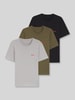 HUGO T-shirty o kroju regular fit z czystej bawełny w zestaw 3 szt. Średnioszary