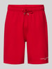 Tommy Hilfiger Regular Fit Sweatshorts mit Label-Print Rot