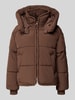 Only Regular fit gewatteerd jack met capuchon, model 'CORNELIA' Chocoladebruin