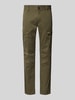 PME Legend Slim fit cargobroek met logostitching Olijfgroen