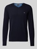 Fynch-Hatton Strickpullover mit V-Ausschnitt Marine