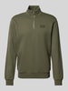 EA7 Emporio Armani Sweatshirt mit Troyer-Kragen Oliv