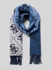 Guess Szal z dodatkiem wiskozy model ‘Jacquard’ Niebieski