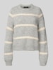 Vero Moda Regular Fit Strickpullover mit Woll-Anteil Modell 'ZADA' Hellgrau