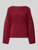 Emporio Armani Oversized Pullover aus reiner Baumwolle in Strick-Optik Dunkelrot