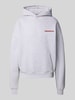 PROHIBITED Relaxed Fit Hoodie aus Baumwoll-Mix mit Label-Detail Hellgrau Melange