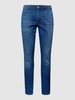 REVIEW Slim fit jeans met wassing Blauw