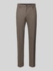 BOSS Slim fit pantalon met persplooien, model 'Genius' Taupe