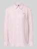 Tommy Hilfiger relaxed fit blouse met lange mouwen van puur linnen Felroze