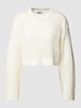 Only Gebreide pullover met ajourpatroon, model 'SMILLA' Offwhite