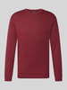 RAGMAN Longsleeve z czystej bawełny o kroju regular fit Model 'Pima' Bordowy
