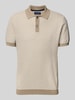Christian Berg Men Poloshirt mit kurzer Knopfleiste Taupe