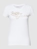 Guess T-Shirt mit Ziersteinbesatz Offwhite