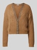 Liu Jo White Strickjacke mit V-Ausschnitt Cognac