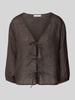 Christian Berg Woman Loose Fit Hemdbluse aus reinem Leinen Schoko