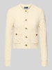 Polo Ralph Lauren Cardigan aus Lanawolle-Kaschmir-Mix mit Zopfmuster Ecru