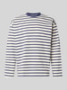 JACK & JONES Bluzka z długim rękawem o kroju regular fit z czystej bawełny z wzorem w paski Niebieski