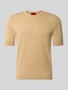 HUGO t-shirt o kroju slim fit z drobnego splotu model 'SAN CARL-CV' Beżowy