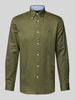 Tommy Hilfiger Regular Fit Freizeithemd aus Baumwoll-Leinen-Mix Oliv