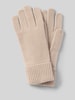 Christian Berg Woman Handschuhe aus reinem Kaschmir mit gerippten Abschlüssen Beige