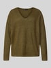 Only Regular Fit Pullover mit V-Ausschnitt Modell 'RICA LIFE' Mittelbraun Mel