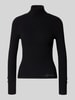 GUESS Gebreide pullover van viscosemix met col Zwart