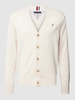 Tommy Hilfiger Cardigan met labelstitching Ecru
