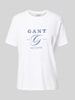 Gant T-Shirt mit Label-Print Weiss