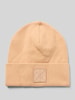 CK Calvin Klein Mütze aus Viskose-Mix mit Logo-Patch Modell 'Bea' Cognac