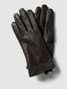 Weikert-Handschuhe Rękawiczki skórzane ze skóry jagnięcej nappa w kolorze czarnym Ciemnobrązowy
