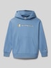 CHAMPION Hoodie mit Label-Print Rauchblau