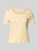 Jake*s Casual Pyjama-Oberteil mit Rundhalsausschnitt und Wellensaum Hellgelb