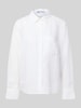 MANGO Leinenbluse mit Brusttasche Modell 'LINO' Offwhite