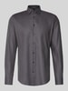 Jake*s Slim Fit Business-Hemd mit Knopfleiste Anthrazit