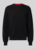HUGO Loose fit gebreide pullover van puur katoen, model 'SAN CELLY' Zwart