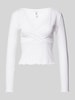 Only Slim Fit Langarmshirt aus Baumwoll-Mix Modell 'CARLOTTA' Weiss