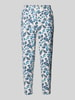 ICHI Tapered fit stoffen broek met all-over print, model 'Kate' Bleu